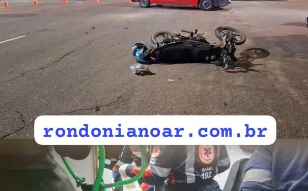 Condutor de aplicativo fica gravemente ferido em colisão na Av. Calama