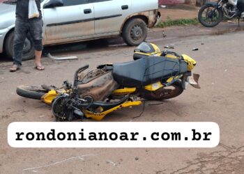 Mototaxista se acidenta após colisão com caçamba na zona Leste de Porto Velho