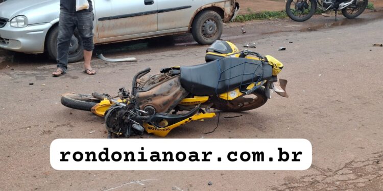 Mototaxista se acidenta após colisão com caçamba na zona Leste de Porto Velho