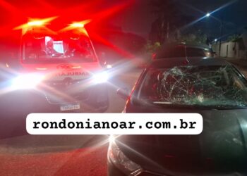 Adolescente é socorrido após ser atropelado por carro em Porto Velho