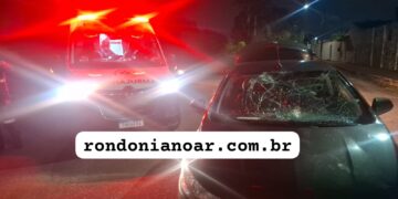 Adolescente é socorrido após ser atropelado por carro em Porto Velho