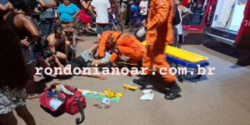 MULHER: Motociclista fica gravemente ferida após colisão com carro no bairro JK, em Porto Velho