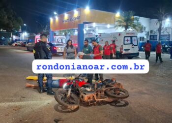 Motociclista fica gravemente ferido em colisão em frente ao Hospital João Paulo II