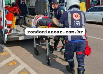 Motoboy fica ferido após colisão entre motocicletas na Avenida Abunã, em Porto Velho