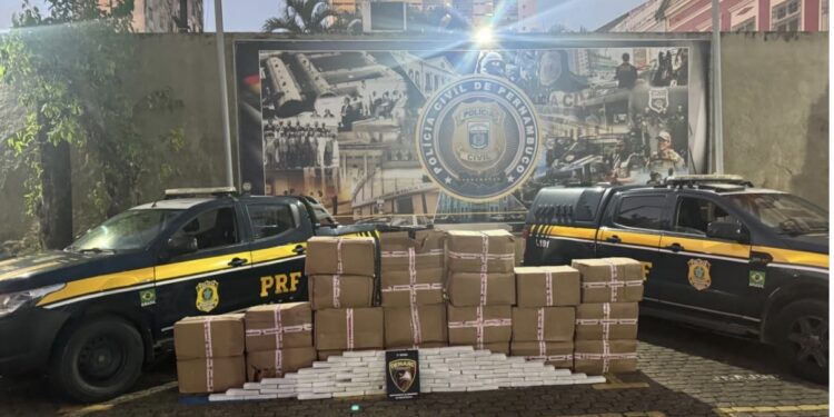 PRF e Denarc apreendem cerca de uma tonelada de maconha em caminhão com equipamentos de academia