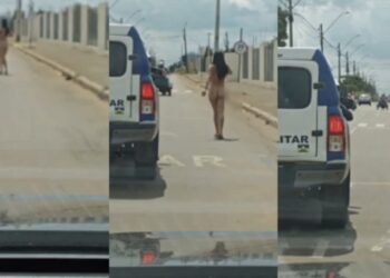 Cena inusitada: mulher corre nua pelas ruas de Ariquemes e dá trabalho à Polícia