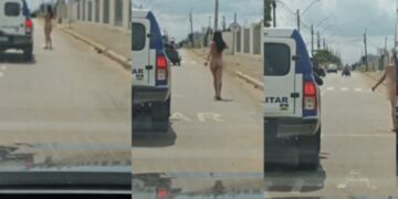 Cena inusitada: mulher corre nua pelas ruas de Ariquemes e dá trabalho à Polícia