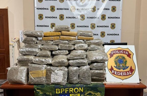 PF atua na apreensão de 103 kg de skunk em Rondônia